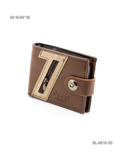 Billetera compacta de caballero con el logotipo de la marca Jeep Buluo y compartimentos internos funcionales BI6616