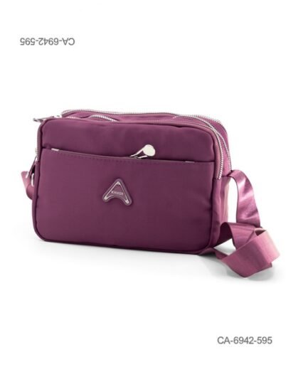 Cartera bandolera de tela suave e impermeable para dama con múltiples compartimentos con cierre, bolsillo frontal abierto, correa ajustable para el hombro CA6941