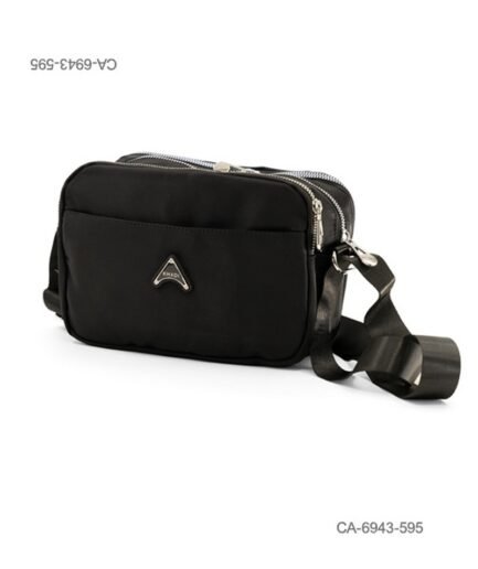 Cartera bandolera de tela suave e impermeable para dama con múltiples compartimentos con cierre, bolsillo frontal abierto, correa ajustable para el hombro CA6943