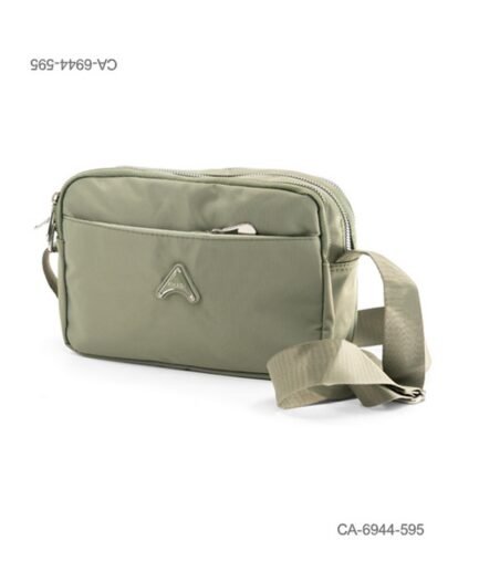 Cartera bandolera de tela suave e impermeable para dama con múltiples compartimentos con cierre, bolsillo frontal abierto, correa ajustable para el hombro CA6944