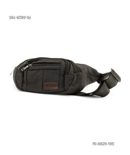 Riñonera de lona urbana deportiva con múltiples bolsillos (color gris oscuro) RI6829