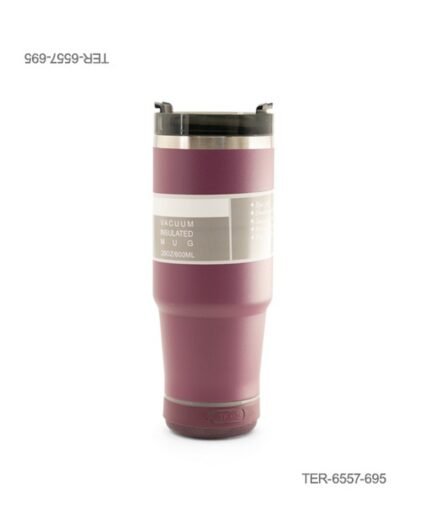 Vaso térmico o jarra de acero aislada al vacío con capacidad de 20 oz / 600 ml, tapa oscura a presión TER6557