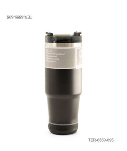 Vaso térmico o jarra de acero aislada al vacío con capacidad de 20 oz / 600 ml, tapa oscura a presión TER6559