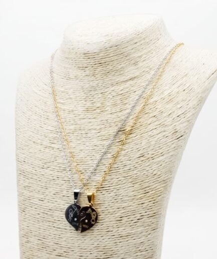 Conjunto acero quirúrgico con dijes corazón A1631